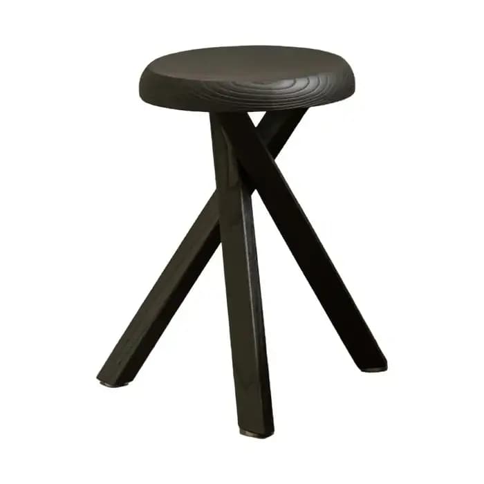 Tabouret rond noir carbonisé de style Wabi-sabi pour petit canapé domestique, table d'appoint, table