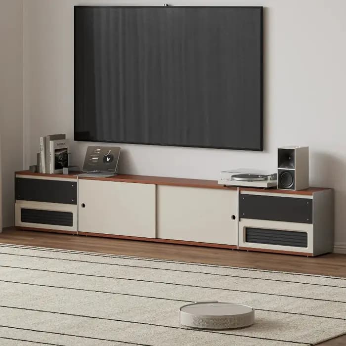 Meuble TV de salon en bois massif