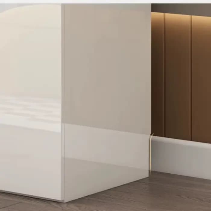 Armoire moderne à cannelures, blanche brillante, gain de place, haute et étroite, style nordique, meubles pour la maison