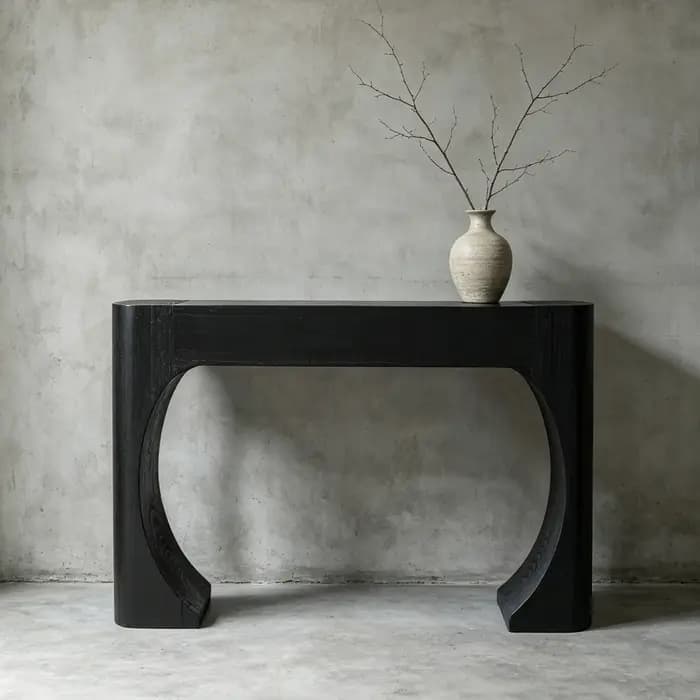 Table console de rangement moderne, table d'entrée ronde de luxe léger, design unique, Tavolo Pieghe