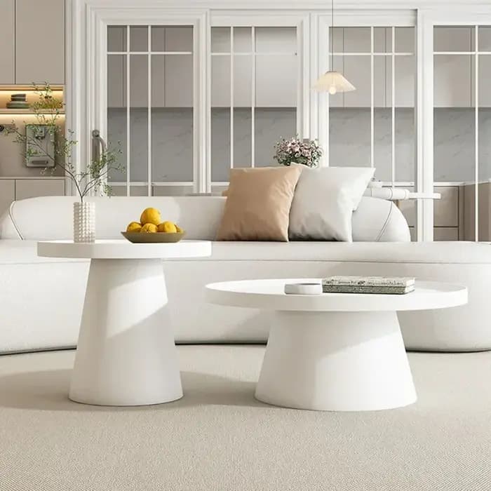 Plateau esthétique Tables basses ornements noirs Table basse réglable Simple ronde minimaliste Mesa Centro Salon meubles de maison