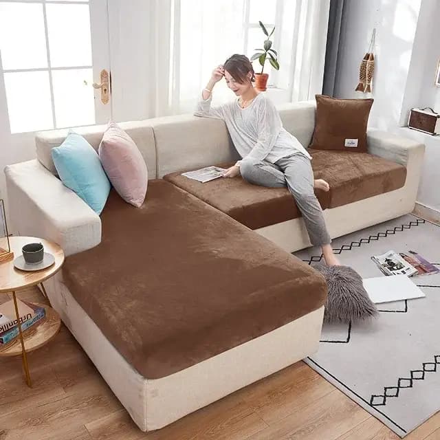 Housses de coussin de siège de canapé en velours élastique