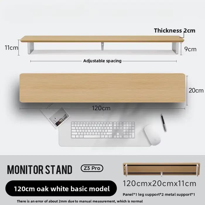 Support d'écran en bois massif moderne