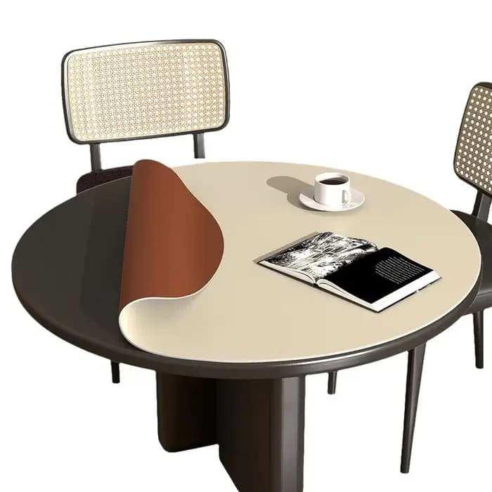 Nappe en cuir PU, ronde