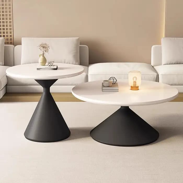 Table Basse esthétique nordique ensembles ronds modernes uniques