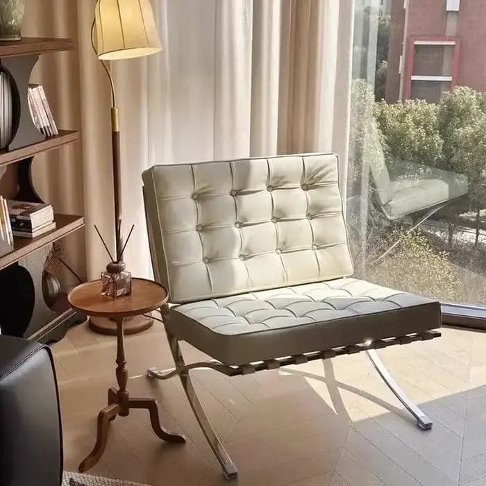 Fauteuil simple moderne et élégant de style Barcelone pour la décoration de salon de luxe, fauteuil