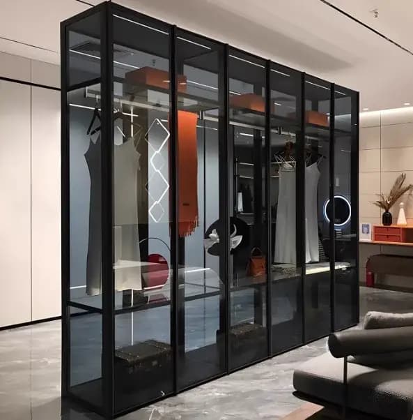 Bibliothèque de Luxe au Design Moderne avec Porte en Verre Simple