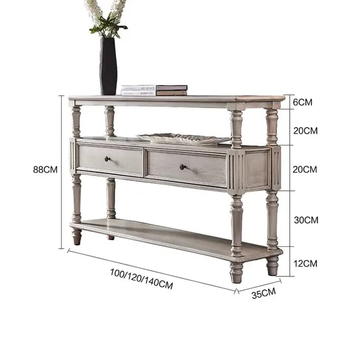 Table Console Glam américaine avec rangement