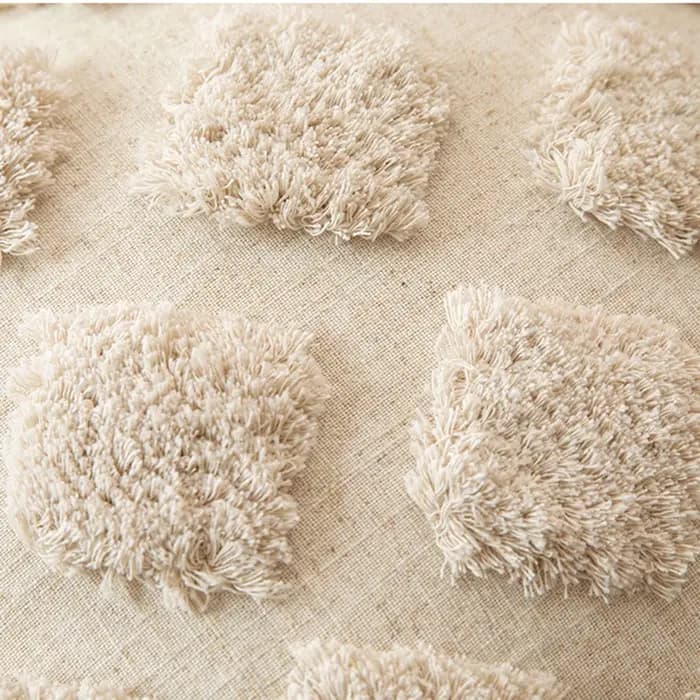Bohème canapé taie d'oreiller Cojines Beige rayé peluche