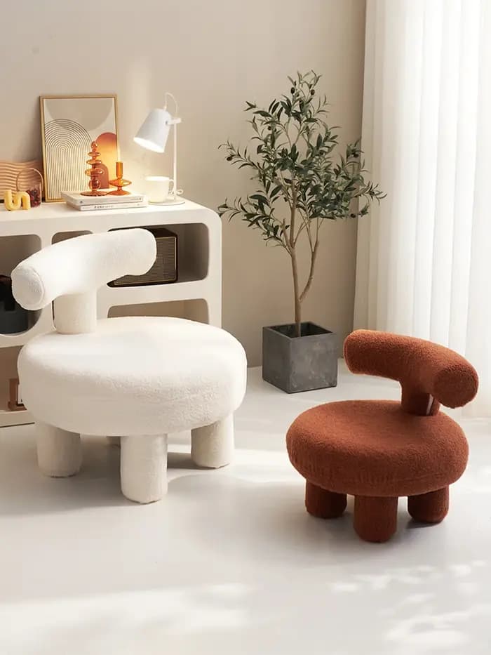 Chaise de canapé en laine d'agneau de luxe