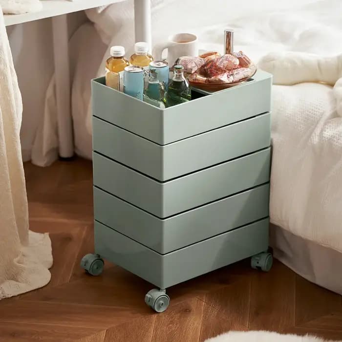 Armoire de rangement rotative, Table de chevet mobile, armoire d'appoint, armoire de rangement de co