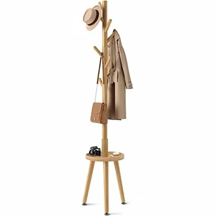 Crochets en bois pour manteau sur pied T1