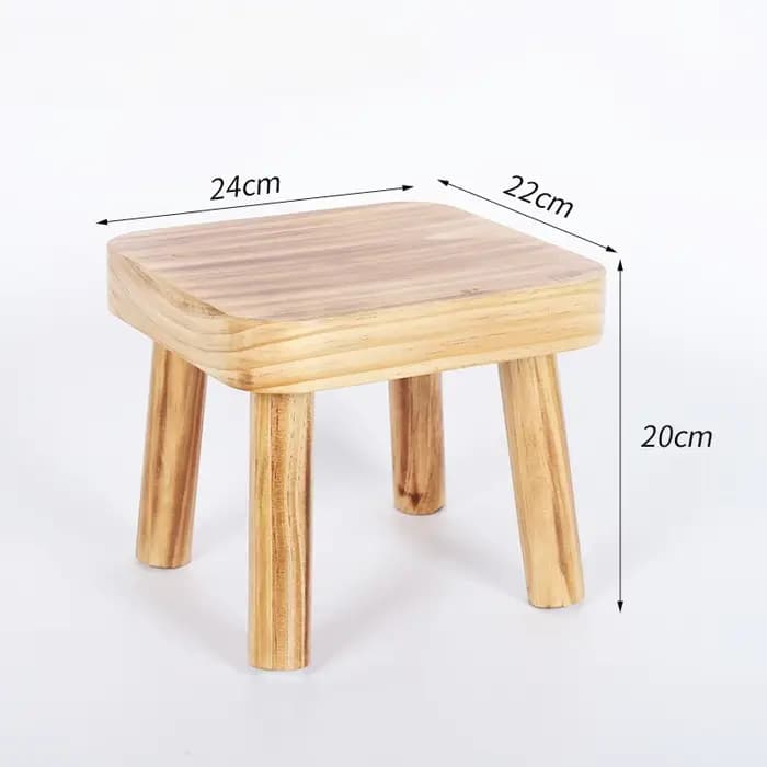 Tabouret en bois massif de pin, amovible, portable, pour la maison, petit banc Mazar, petit tabouret