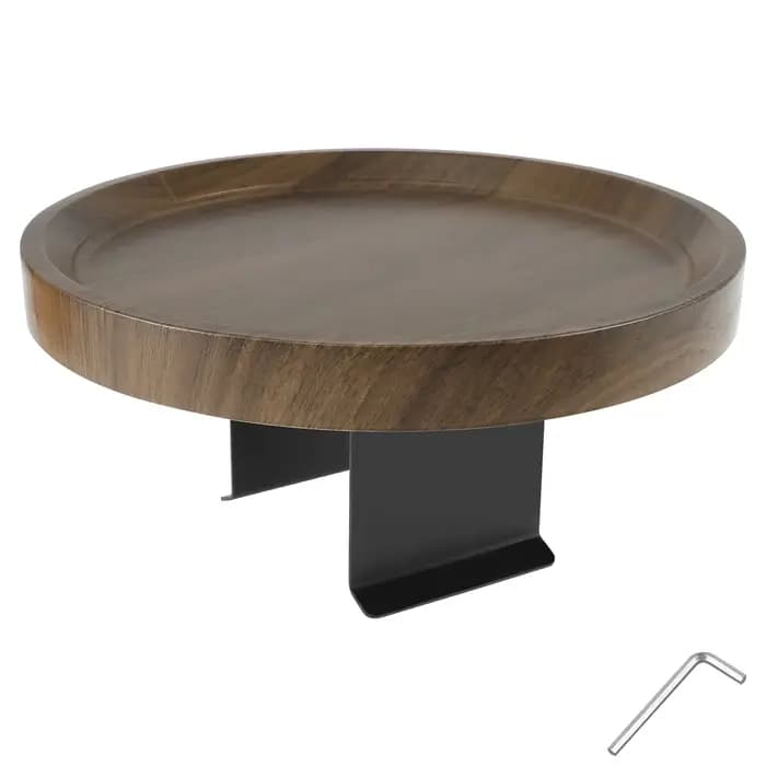 Plateau de rangement pour accoudoir de canapé en bois