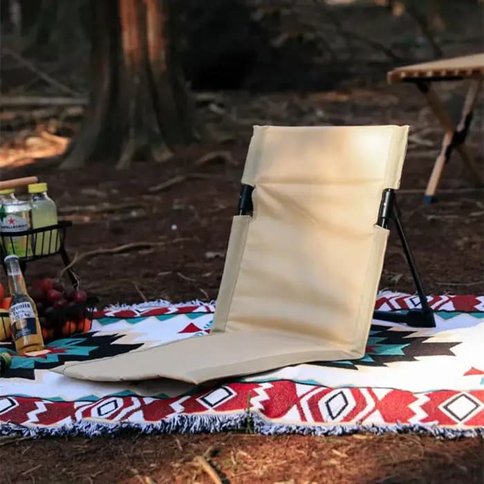 Chaise de camping pliable d'extérieur avec coussin de dossier