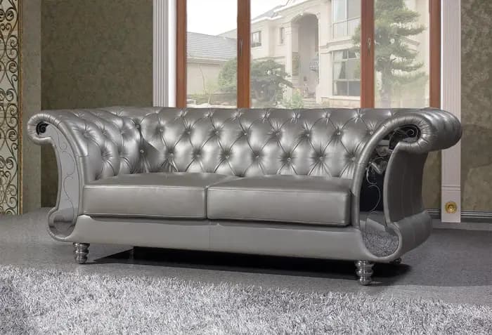 Canapé en cuir véritable Chesterfield