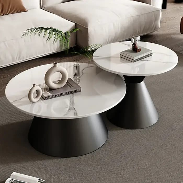 Table basse ronde en marbre pour salon