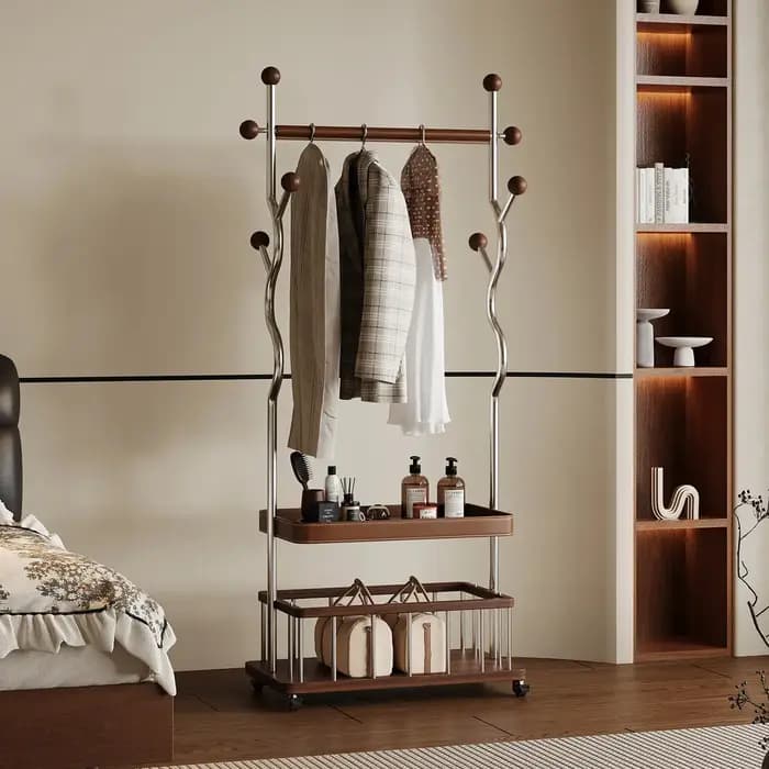 Porte-manteau d'entrée en métal vintage de style japonais, avec rail de luxe, pour couloir, meuble d