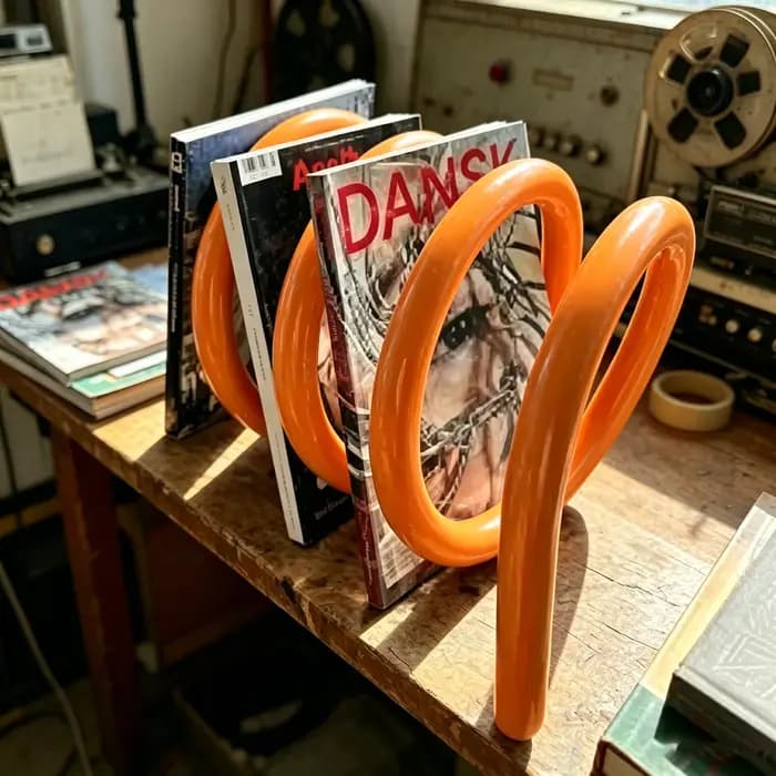 Support de livres en spirale rotatif en métal Orange moderne, organisateur de fichiers de bureau, su