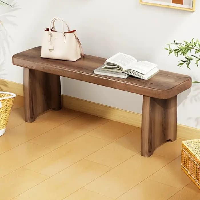  Banc d'entrée en bois massif – Tabouret polyvalent pour salon