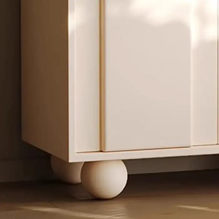 Armoires de salon blanches mignonnes derrière le canapé, rangement Glam avec portes, Meuble de salon