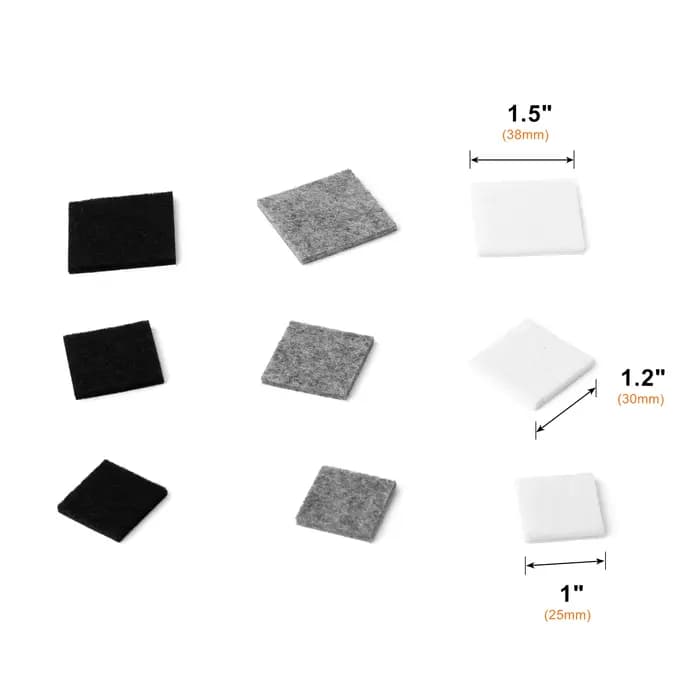 Patins de protection en feutre pour pieds de chaise et de table, épaisseur 3mm, carrés, auto-adhésifs, antidérapants, anti-bruit, anti-rayures pour sols