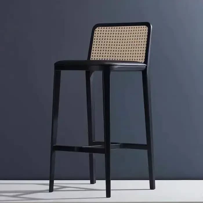 (VIP3) Chaise de bar créative en rotin et bois massif haut de gamme pour salon