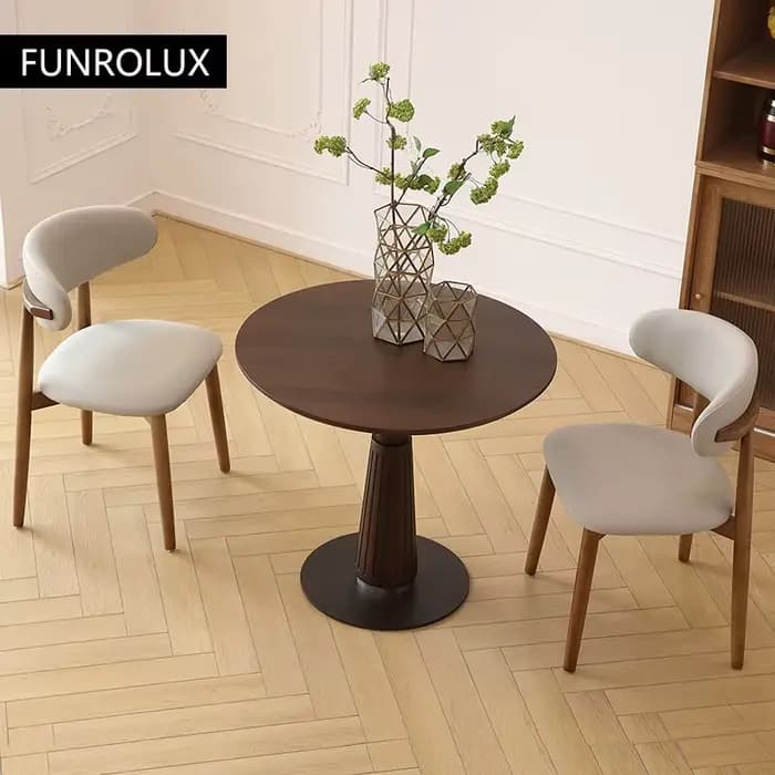 Table basse ronde en bois massif