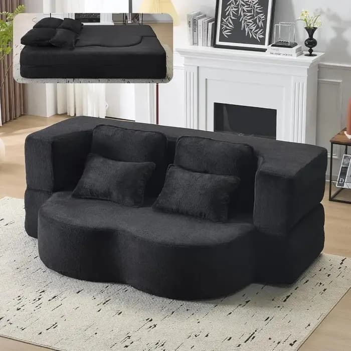 Canapé-lit pliant convertible, canapé-lit pleine grandeur de 78 pouces, causeuse futon pleine mousse