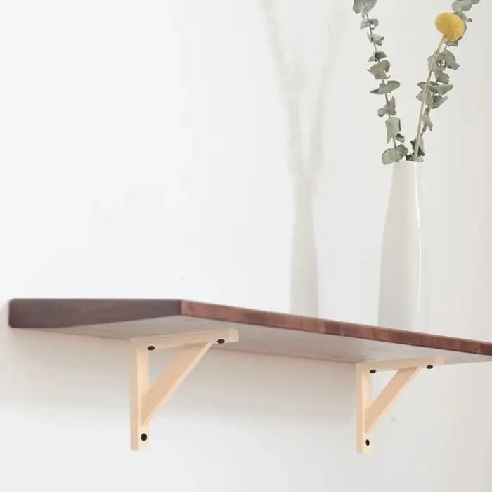 Support d'étagère triangulaire en bois