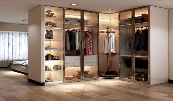Bibliothèque de Luxe au Design Moderne avec Porte en Verre Simple