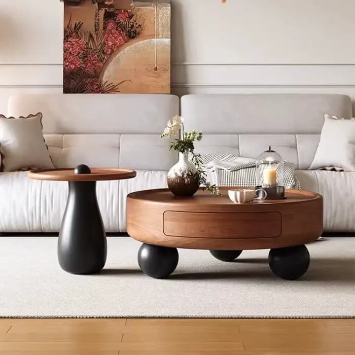 Tables basses rondes modernes en bois