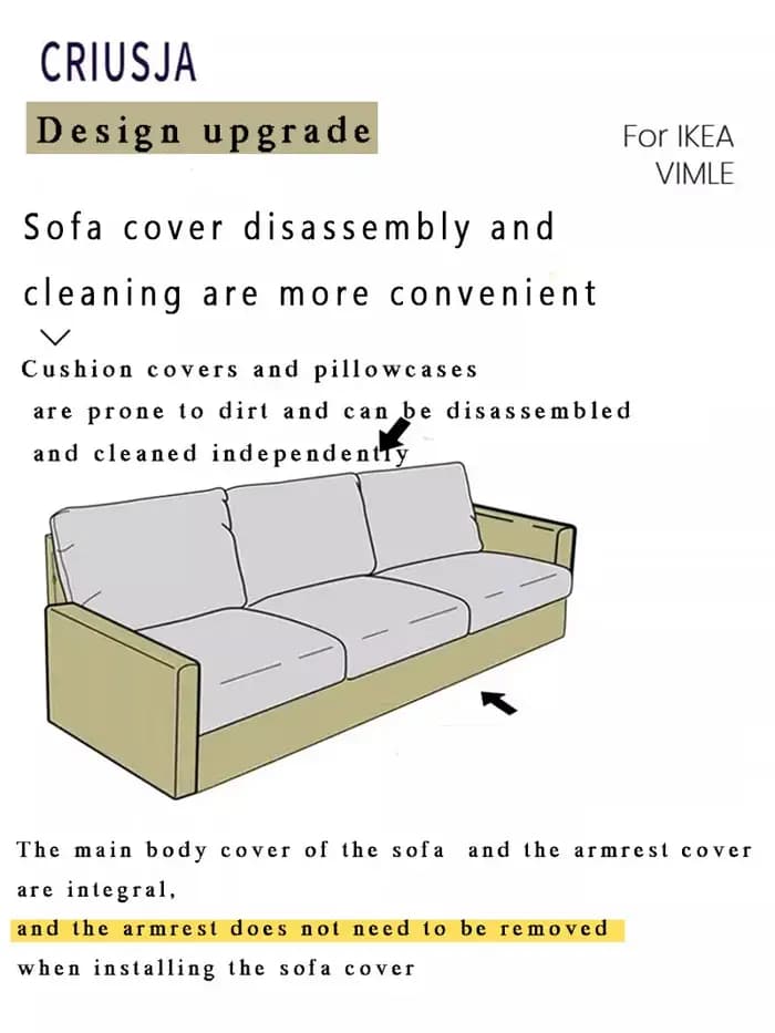 Housse de canapé CRIUSJA ikea VIMLE 3 places