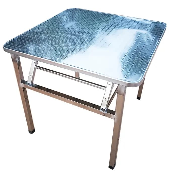 Table à manger carrée pliante en acier inoxydable, légère et Portable, pour l'apprentissage intérieu