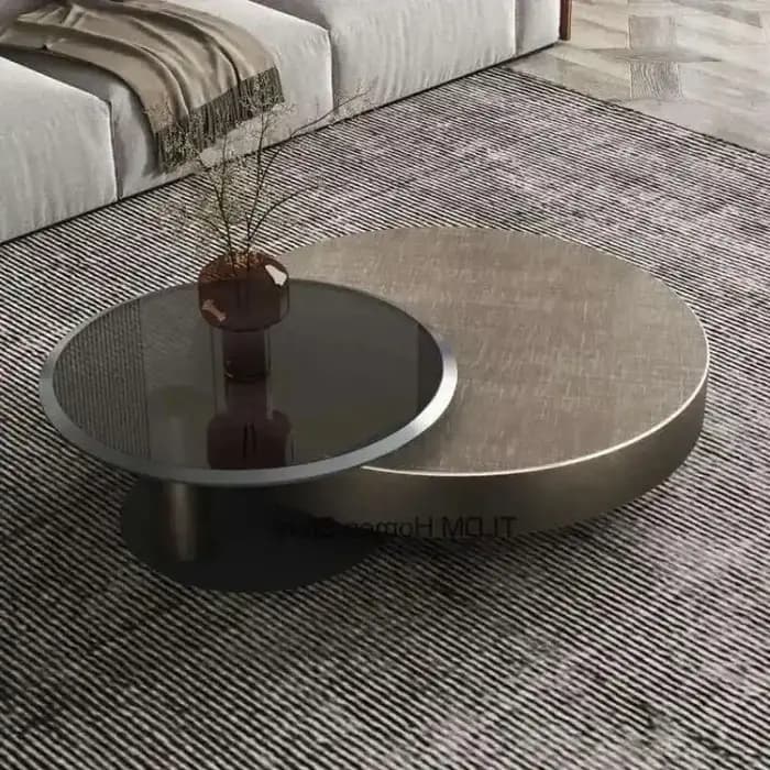 Tables basses design en acier inoxydable