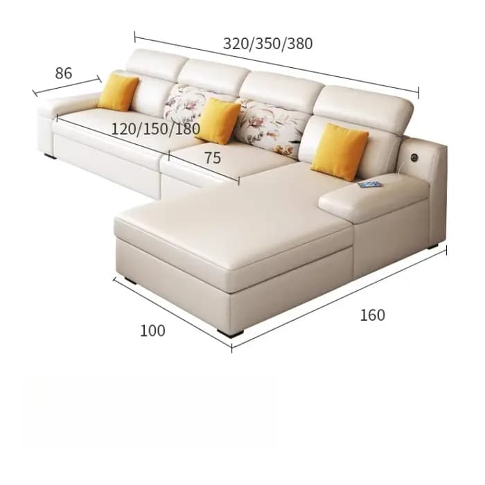 Accoudoir blanc Tech tissu canapé pliant moderne multifonction