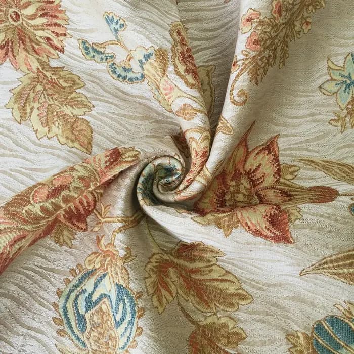 Canapé Tissé en Polyester Chenille de Style Floral Américain Classique
