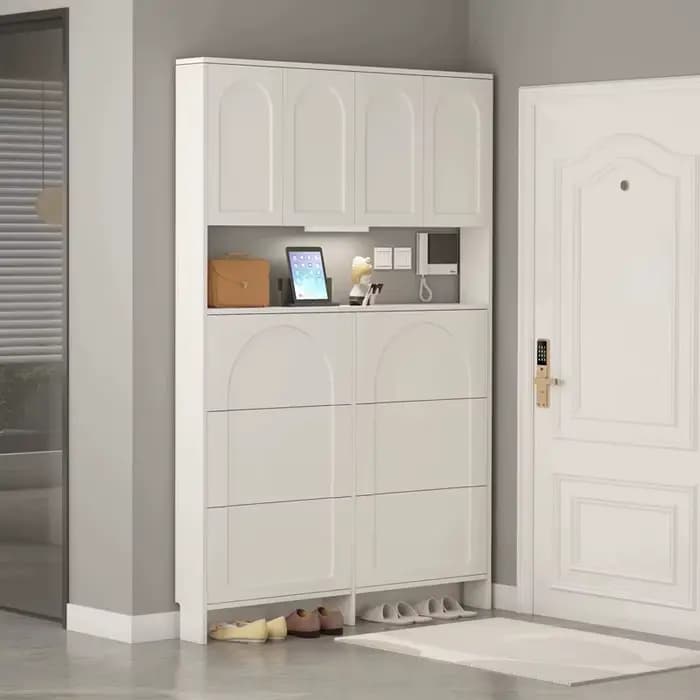 Meuble à chaussures de luxe compact avec couvercles
