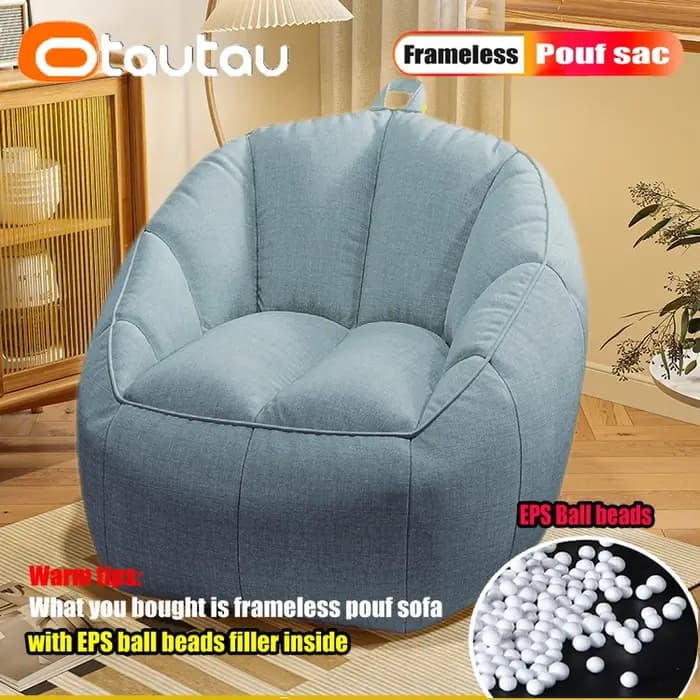 OTAUTAU coton lin pouf chaise avec remplissage coin