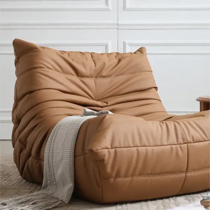 Fauteuil inclinable individuel Caterpillar style Wabi-Sabi pour salon, chambre, balcon, détente et s