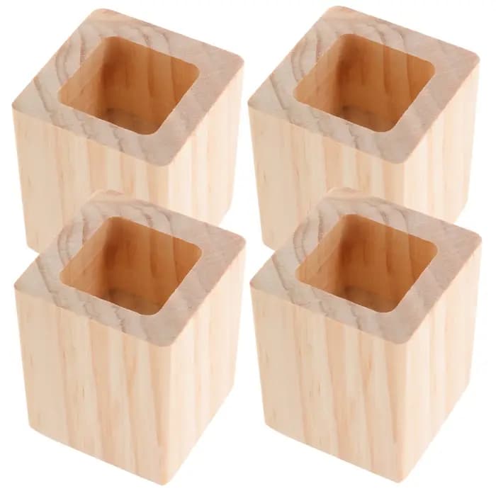 4 pièces en bois carré meubles Risers lit Cube bureau jambe Riser