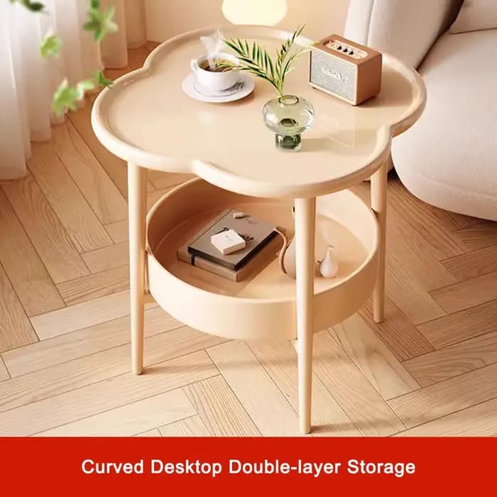 Table d'appoint tendance 40x40CM, petite Table d'appoint en plastique avec rangement, Table de cheve