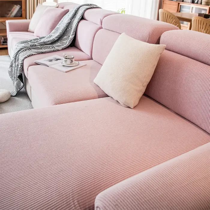 Housse de coussin de siège de canapé amovible extensible en Jacquard à rayures épaisses