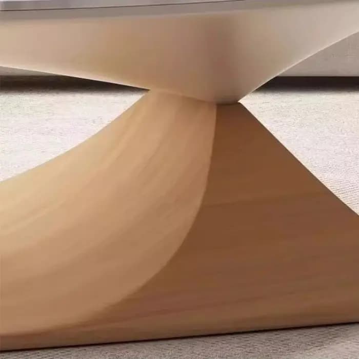 Table basse ovale en bois pour salon
