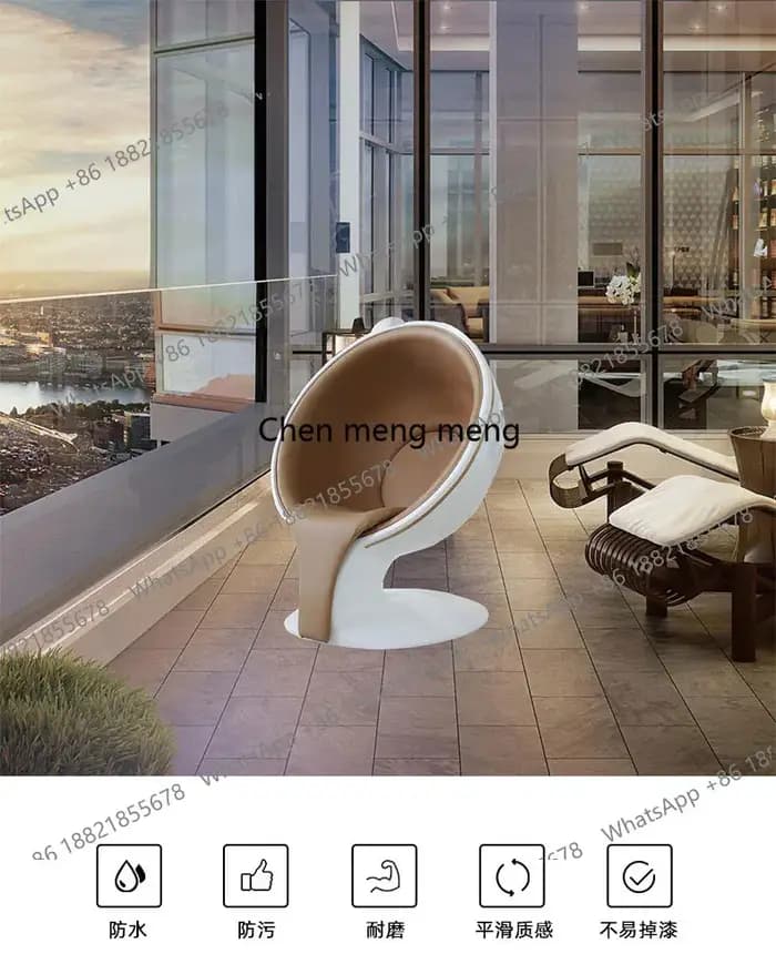 Chaise de salon en fibre de verre de style nordique, chaise de café de centre commercial, sac souple