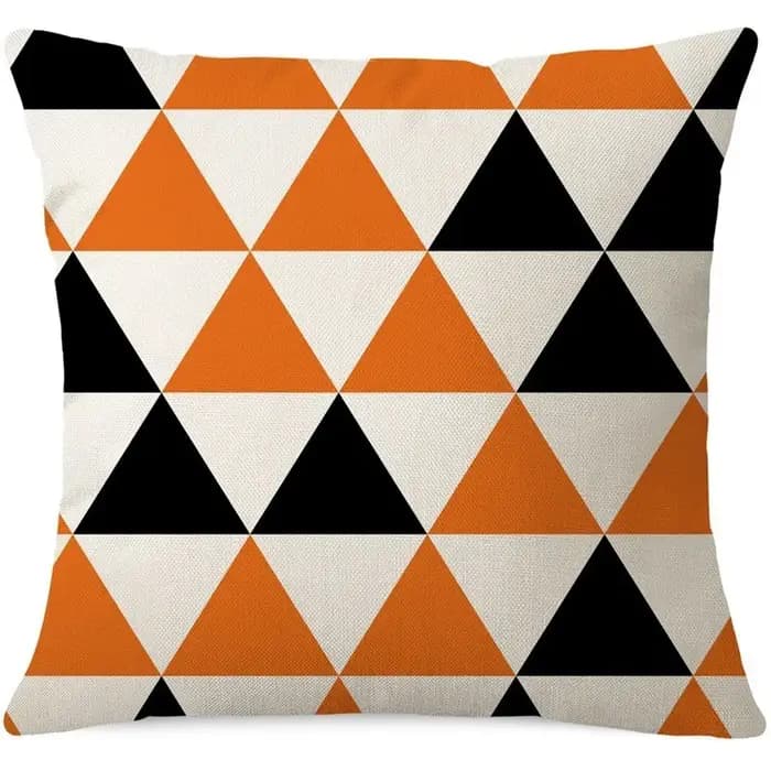 Housse de coussin décorative en coton et lin à motifs géométriques pour canapé