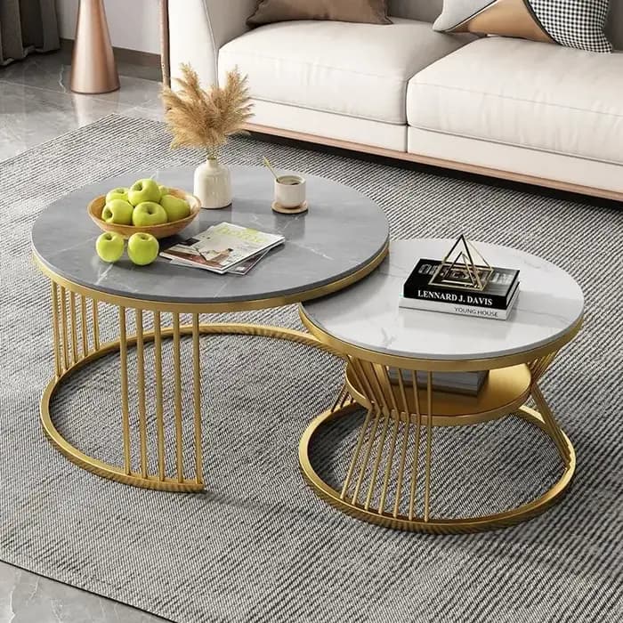 Table basse esthétique claire au sol, ensemble multifonction Unique, Table basse de luxe Unique, acc