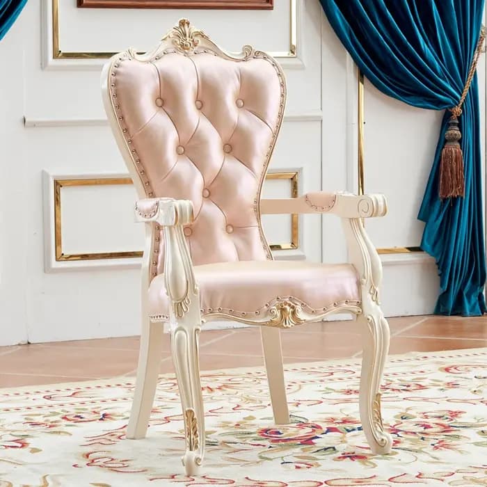 Chaise de salle à manger européenne en bois massif
