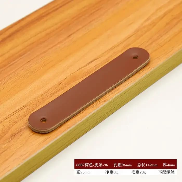Poignées de meubles en cuir à trou unique 96mm 128mm pour armoire