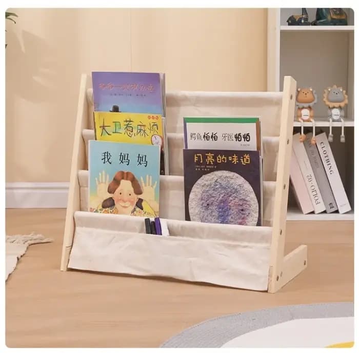 Bibliothèque d'exposition pour enfants, organisateur multicouche en bois massif, étagère de lecture